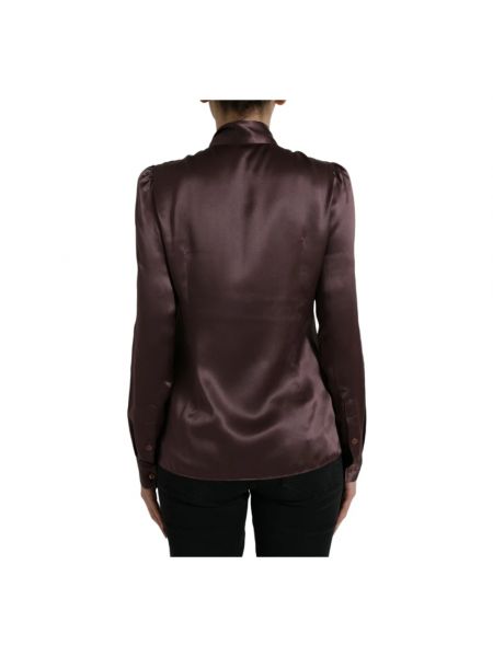 Blusa de seda Dolce & Gabbana marrón