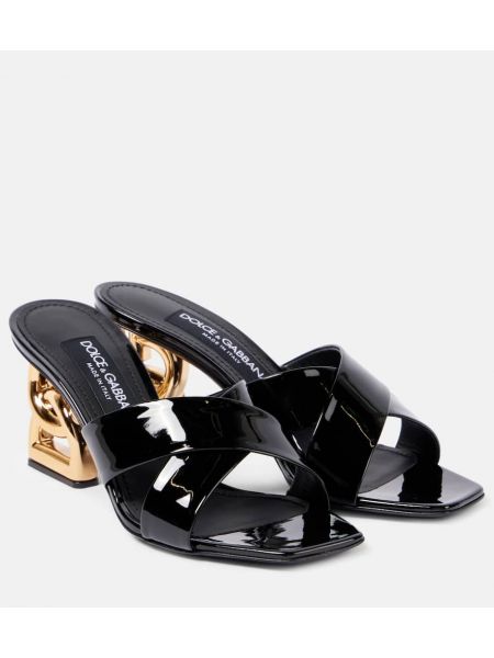 Patent læder læder mules Dolce&gabbana sort