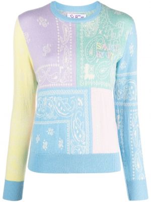 Raštuotas siuvinėtas džemperis Mc2 Saint Barth mėlyna