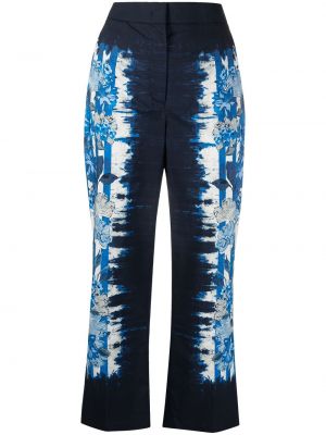 Pantalones con estampado geométrico Alberta Ferretti azul