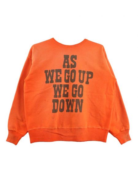 Sweat avec imprimé slogan en coton à imprimé Saint Mxxxxxx orange