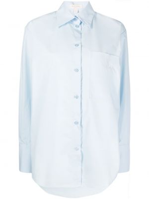 Πουπουλένιο πουκάμισο με κουμπιά Materiel μπλε