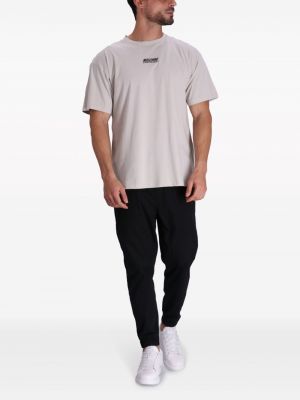 T-shirt en coton à imprimé Moschino gris
