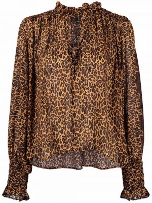 Blusa con estampado leopardo Pinko