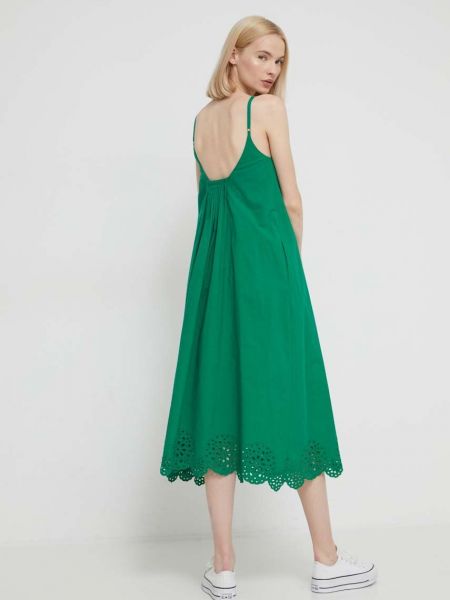 Pamučna maksi haljina Desigual zelena