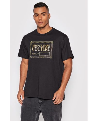 Versace Jeans Couture Póló 73GAHT31 Fekete Regular Fit