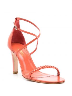 Pīti dabīgās ādas sandales Sarah Chofakian oranžs