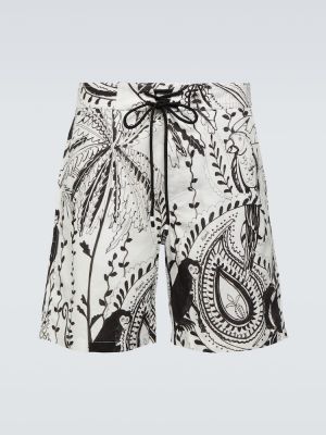Leinen shorts aus baumwoll mit print Alanui schwarz