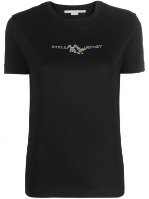 Памучна тениска с принт Stella Mccartney черно