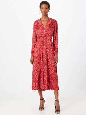 Robe mi-longue à motif mélangé Scotch & Soda rouge