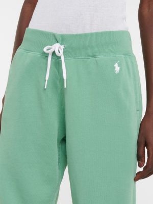 Pantaloni sport din bumbac din jerseu Polo Ralph Lauren verde