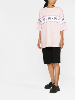Kokvilnas t-krekls Chiara Ferragni rozā
