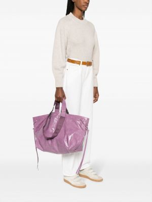 Dabīgās ādas shopper soma Isabel Marant violets