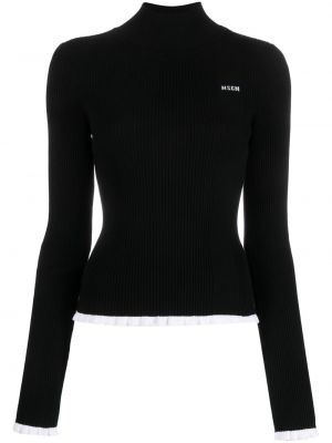 Sweter z falbankami Msgm czarny