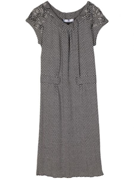 Vlnené mini šaty so vzorom rybej kosti Christian Dior Pre-owned