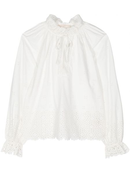 Блуза с дантела Ulla Johnson бяло