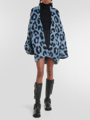 Cardigan in lana d'alpaca in tessuto jacquard Dorothee Schumacher blu