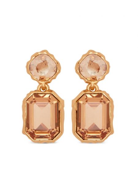 Klassikalised kristallidega kõrvarõngad Oscar De La Renta kuldne