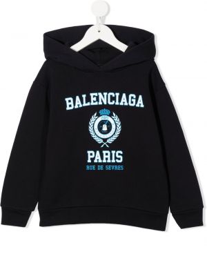 Trykt bomull hettegenser for jenter Balenciaga Kids blå