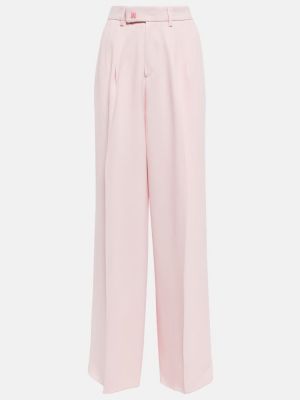 Plisirane hlače visoki struk bootcut Amiri ružičasta
