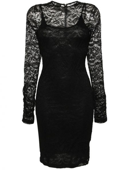 Φλοράλ κοκτέιλ φόρεμα με δαντέλα Pinko μαύρο