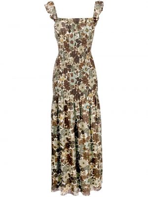 Trykt floral dress Sir brun