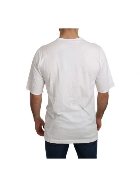 Camiseta slim fit con estampado leopardo Dolce & Gabbana blanco
