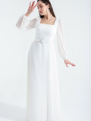 Šifonové večerní šaty Lafaba bílé