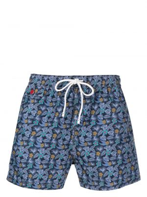 Kratke hlače s cvetličnim vzorcem s potiskom Kiton modra