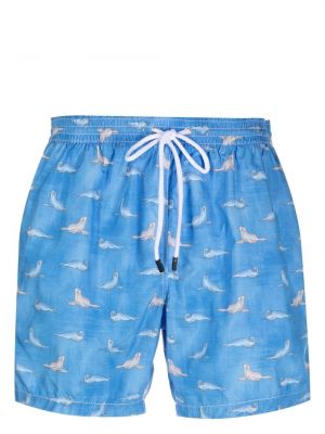 Pantaloni scurți cu imprimeu animal print Barba albastru