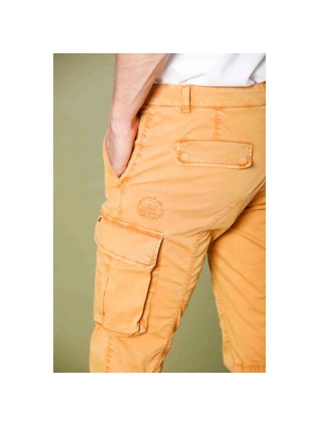 Spodnie slim fit Mason's pomarańczowe