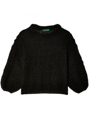 Пуловер с кръгло деколте от мохер Casey Casey черно