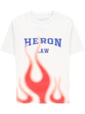 T-shirt z nadrukiem bawełniana z krótkim rękawem z dżerseju Heron Preston - biały