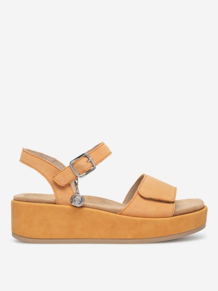 Kožené semišové sandály Remonte oranžové