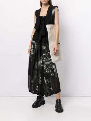 Falda con estampado con estampado abstracto Y's negro