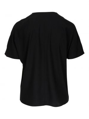 Bluse mit v-ausschnitt mit plisseefalten Vince schwarz