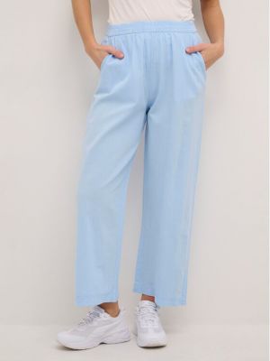 Relaxed широки панталони тип „марлен“ Kaffe синьо
