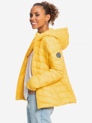 Prešívaná bunda s kapucňou Roxy žltá