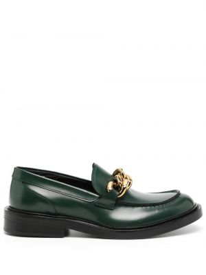 Kožené loafersy Versace zelená