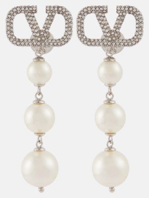 Náušnice s perlami Valentino bílé