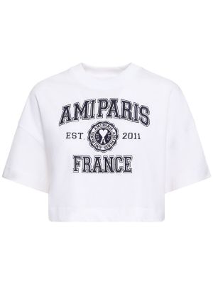 Džerzej bavlnené tričko Ami Paris biela