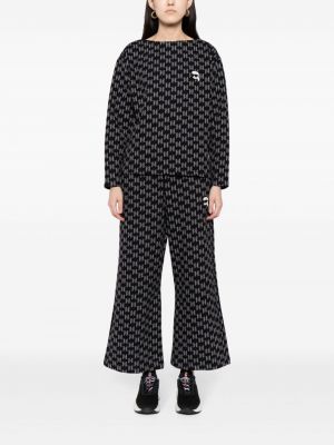 Žakárové sportovní kalhoty Karl Lagerfeld černé
