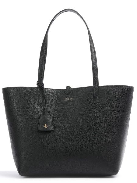 Черная кожаная сумка шоппер из искусственной кожи Lauren Ralph Lauren