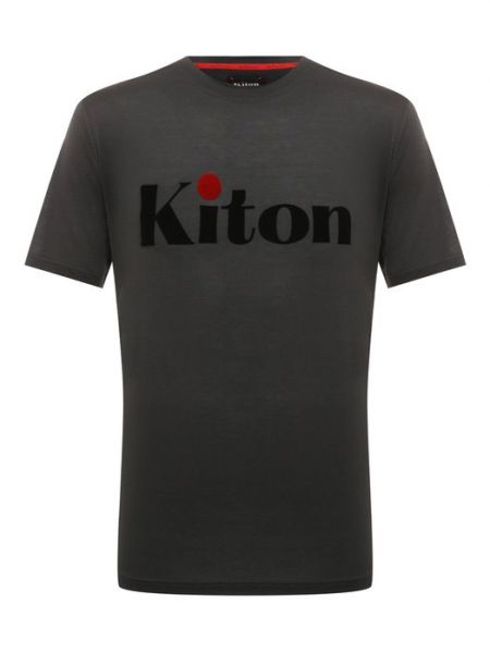 Хлопковая футболка Kiton серая