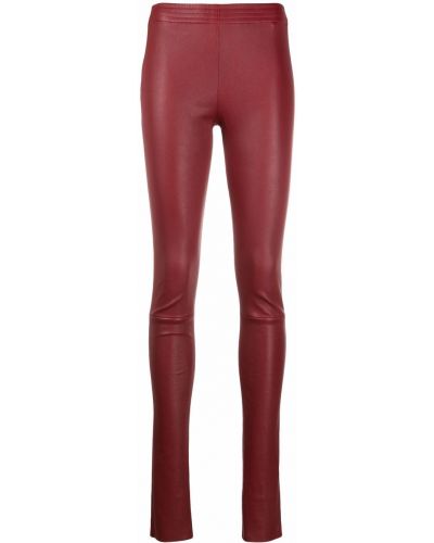 Pantalones de cuero Drome rojo