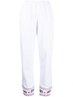 Pantalones de chándal con bordado Chiara Ferragni blanco