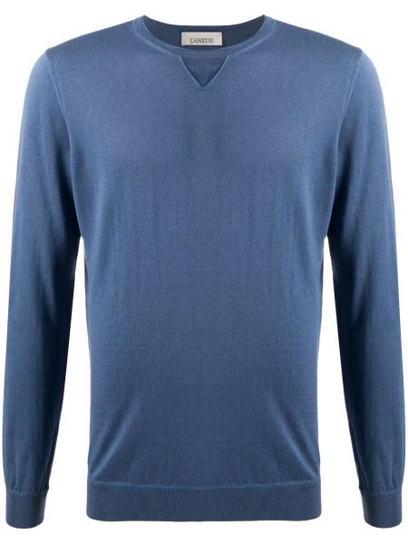 Jersey manga larga de tela jersey de cuello redondo Laneus azul
