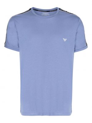 Puuvilla t-paita Emporio Armani sininen