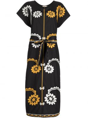 Floral brodert dress Tory Burch svart