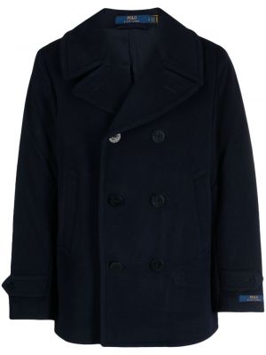 Aksamitny płaszcz Polo Ralph Lauren niebieski